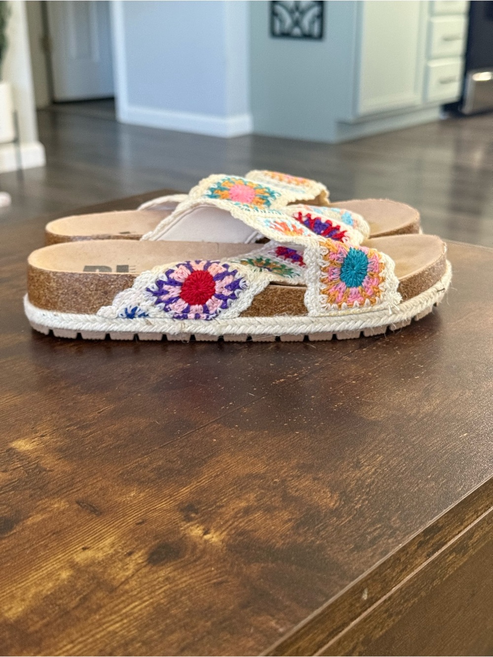 Dirty laundry Crochet Multicolor Slip-On Sandals for Women